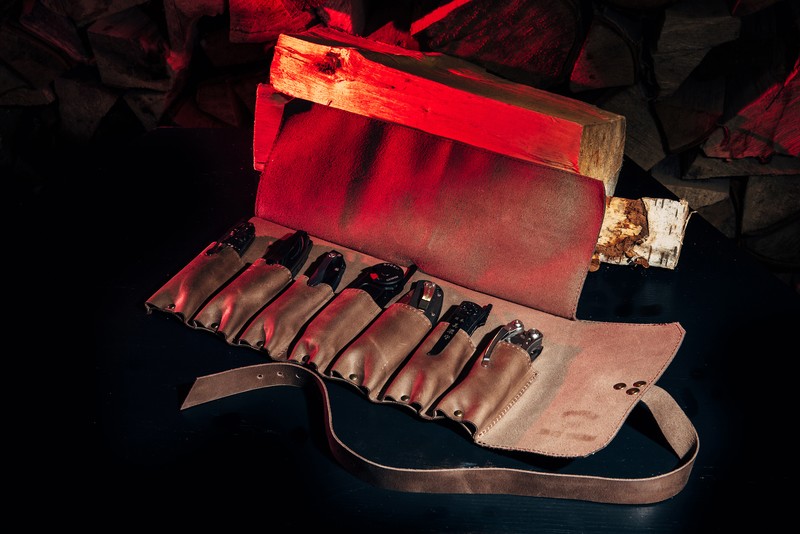 Сумка для 7 складных ножей Knife to meet you bag-roll7